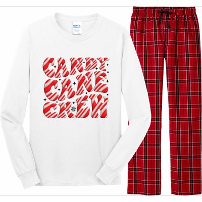 Candy Cane Crew Funny Christmas Candy Cane Lover Xmas Pajama Long Sleeve Pajama Set