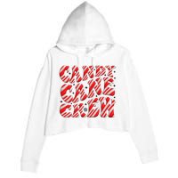 Candy Cane Crew Funny Christmas Candy Cane Lover Xmas Pajama Crop Fleece Hoodie