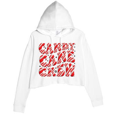 Candy Cane Crew Funny Christmas Candy Cane Lover Xmas Pajama Crop Fleece Hoodie