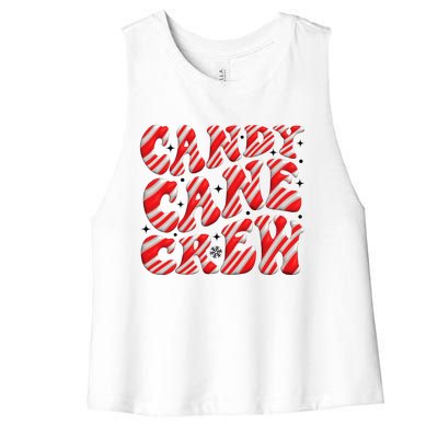 Candy Cane Crew Funny Christmas Candy Cane Lover Xmas Pajama Women's Racerback Cropped Tank