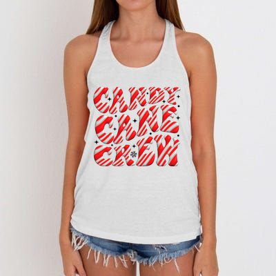 Candy Cane Crew Funny Christmas Candy Cane Lover Xmas Pajama Women's Knotted Racerback Tank