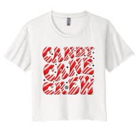 Candy Cane Crew Funny Christmas Candy Cane Lover Xmas Pajama Women's Crop Top Tee