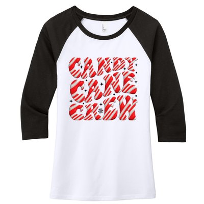 Candy Cane Crew Funny Christmas Candy Cane Lover Xmas Pajama Women's Tri-Blend 3/4-Sleeve Raglan Shirt