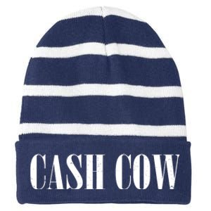 Cash Cow Striped Beanie with Solid Band