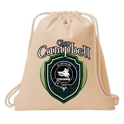 Campbell Clan Crest Scottish Clan Campbell Family Badge Drawstring Bag