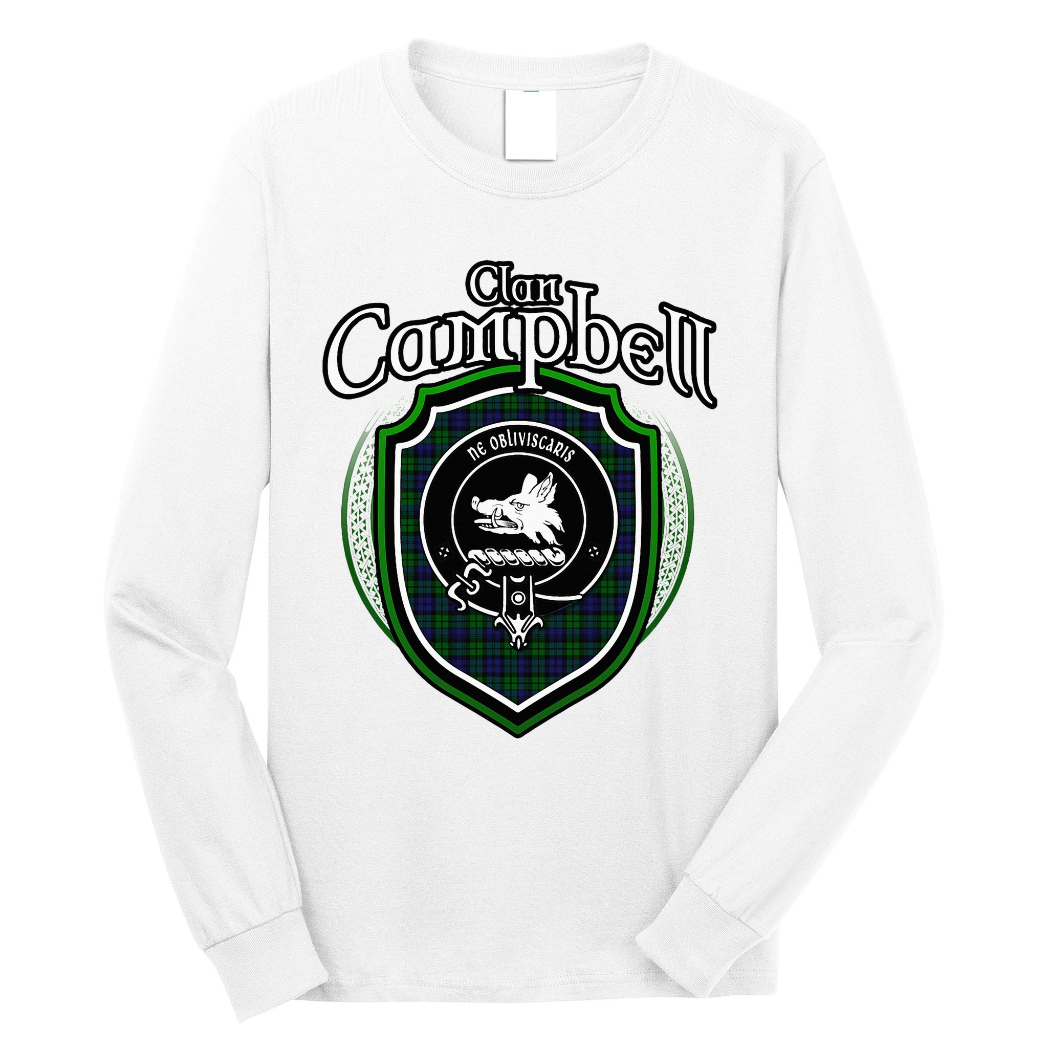 Campbell Clan Crest Scottish Clan Campbell Family Badge Long Sleeve Shirt