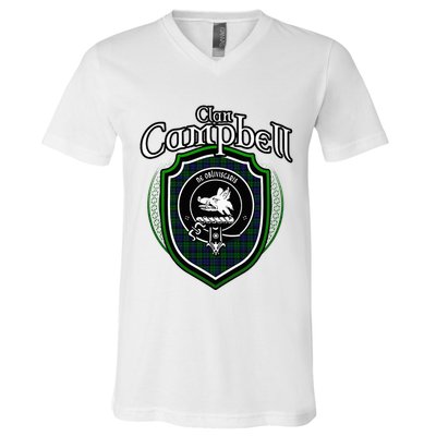 Campbell Clan Crest Scottish Clan Campbell Family Badge V-Neck T-Shirt