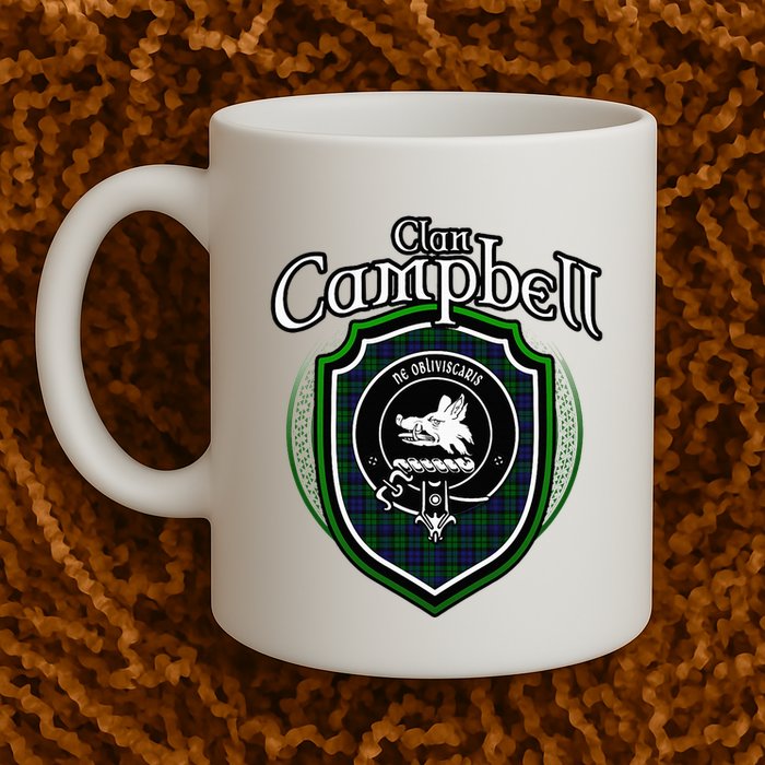 Campbell Clan Crest Scottish Clan Campbell Family Badge Mug