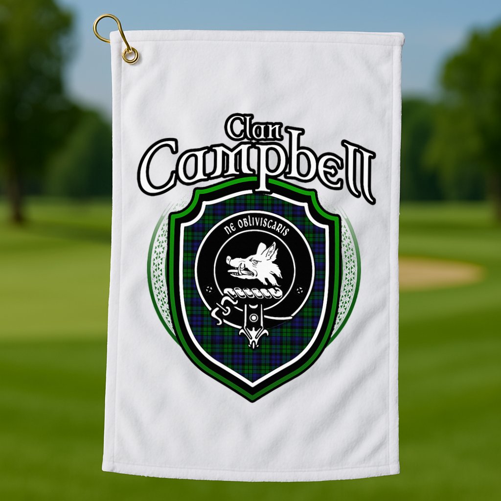Campbell Clan Crest Scottish Clan Campbell Family Badge Golf Towel