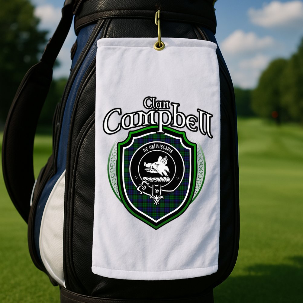 Campbell Clan Crest Scottish Clan Campbell Family Badge Golf Towel
