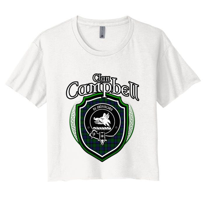 Campbell Clan Crest Scottish Clan Campbell Family Badge Women's Crop Top Tee