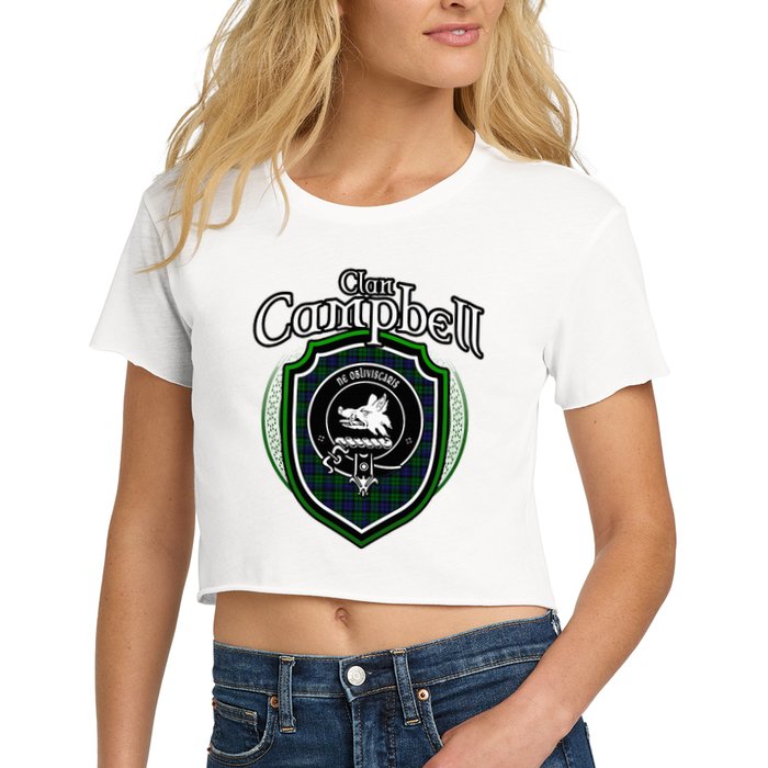 Campbell Clan Crest Scottish Clan Campbell Family Badge Women's Crop Top Tee