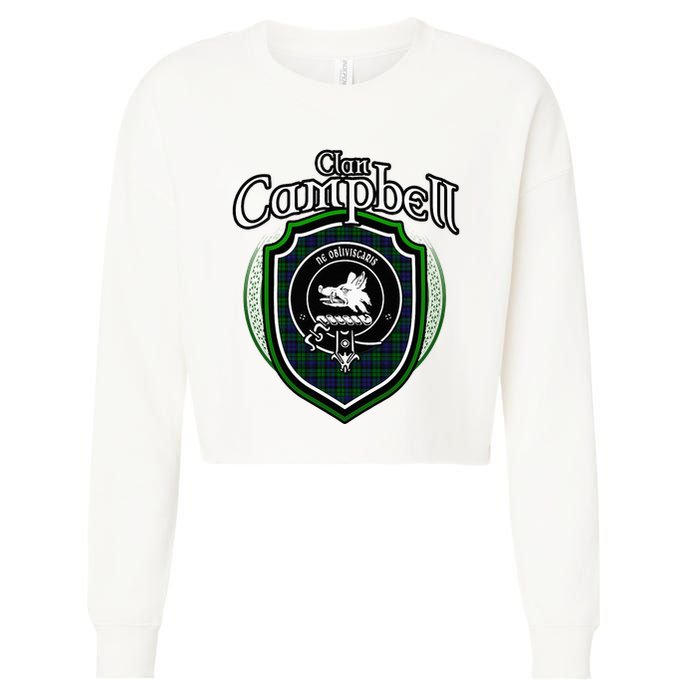 Campbell Clan Crest Scottish Clan Campbell Family Badge Cropped Pullover Crew