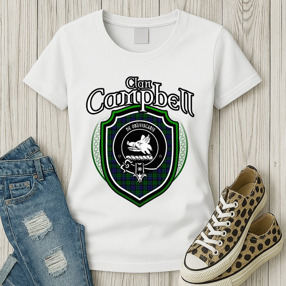 Campbell Clan Crest Scottish Clan Campbell Family Badge Womens T-Shirt