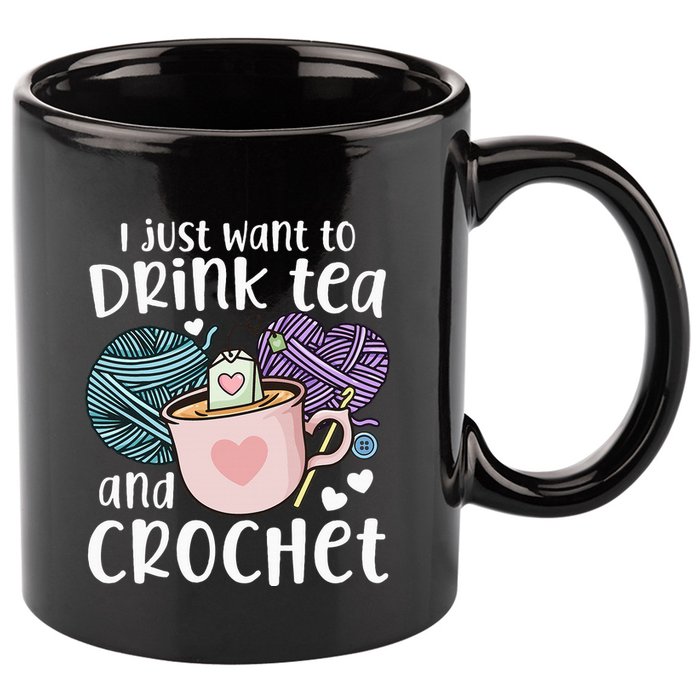 Crocheting Crochet 11oz C Handle Ceramic Mug