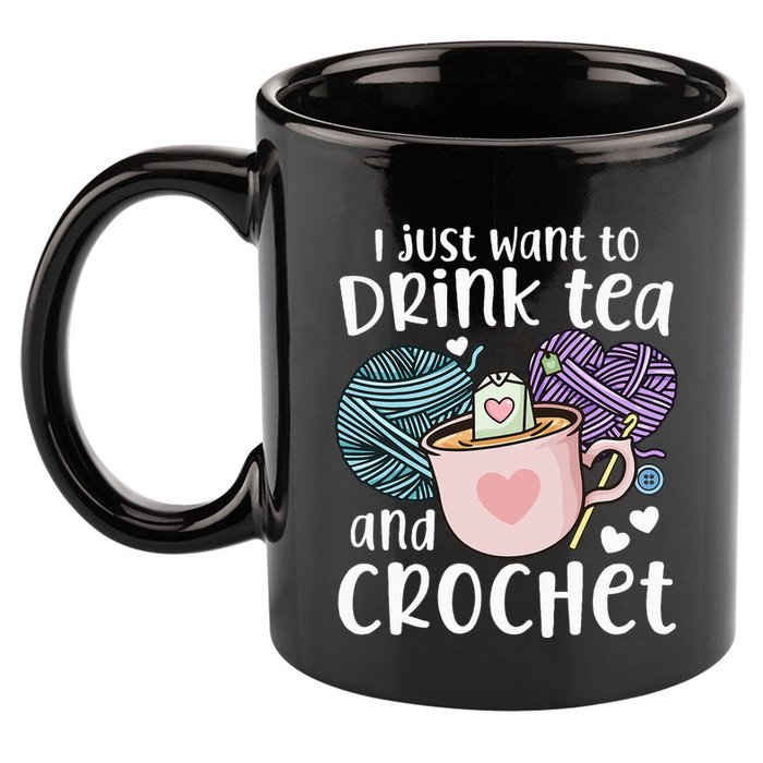 Crocheting Crochet 11oz C Handle Ceramic Mug