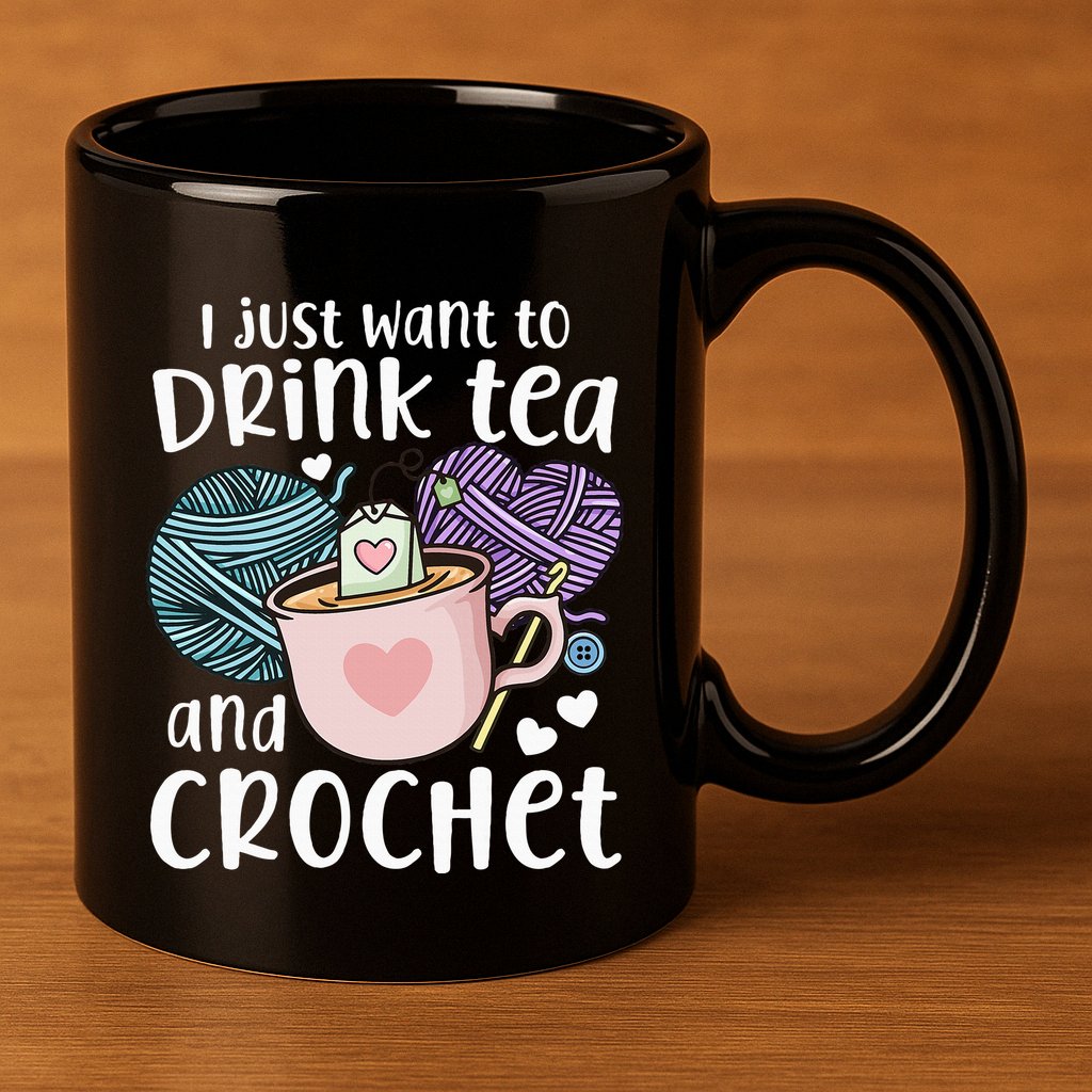 Crocheting Crochet 11oz C Handle Ceramic Mug