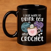 Crocheting Crochet 11oz C Handle Ceramic Mug