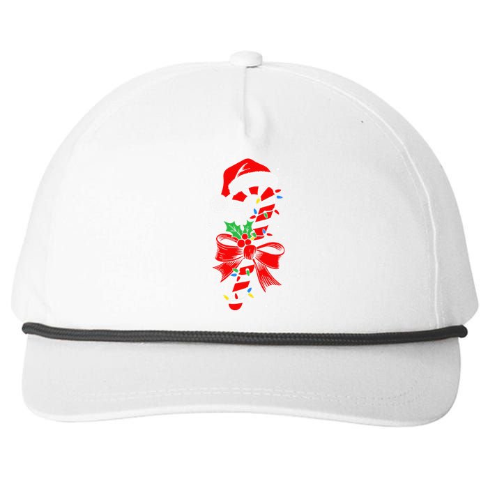 Christmas Candy Cane Pajamas Gift Snapback Five-Panel Rope Hat