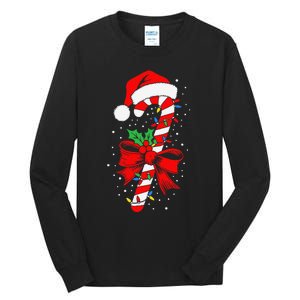 Christmas Candy Cane Pajamas Gift Tall Long Sleeve T-Shirt