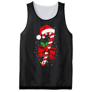 Christmas Candy Cane Pajamas Gift Mesh Reversible Basketball Jersey Tank