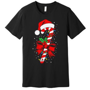 Christmas Candy Cane Pajamas Gift Premium T-Shirt