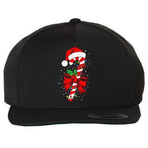 Christmas Candy Cane Pajamas Gift Wool Snapback Cap