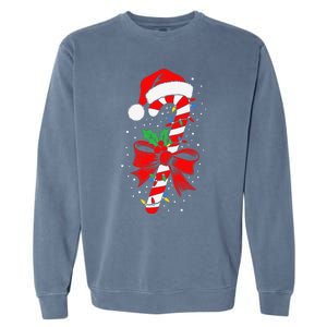 Christmas Candy Cane Pajamas Gift Garment-Dyed Sweatshirt