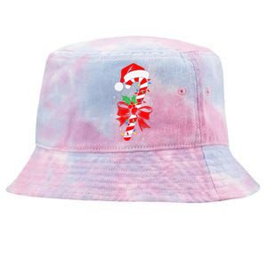 Christmas Candy Cane Pajamas Gift Tie-Dyed Bucket Hat