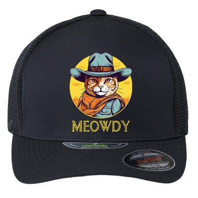 Cat Cowboy Cowgirl Halloween Meow Howdy Meowdy Flexfit Unipanel Trucker Cap