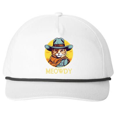 Cat Cowboy Cowgirl Halloween Meow Howdy Meowdy Snapback Five-Panel Rope Hat