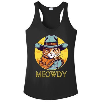 Cat Cowboy Cowgirl Halloween Meow Howdy Meowdy Ladies PosiCharge Competitor Racerback Tank