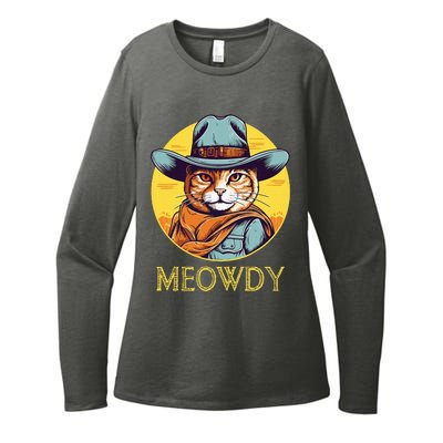 Cat Cowboy Cowgirl Halloween Meow Howdy Meowdy Womens CVC Long Sleeve Shirt