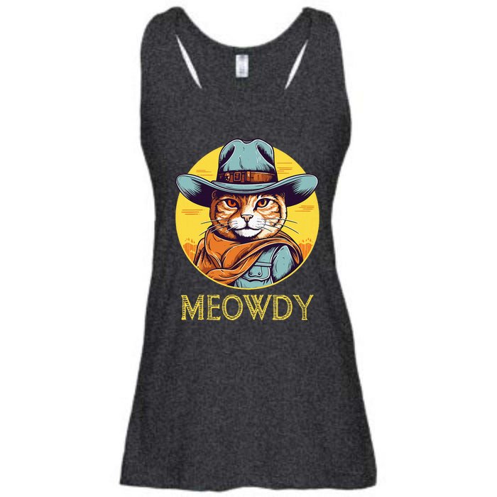 Cat Cowboy Cowgirl Halloween Meow Howdy Meowdy Ladies Essential Flowy Tank