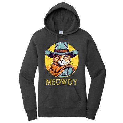 Cat Cowboy Cowgirl Halloween Meow Howdy Meowdy Women's Pullover Hoodie