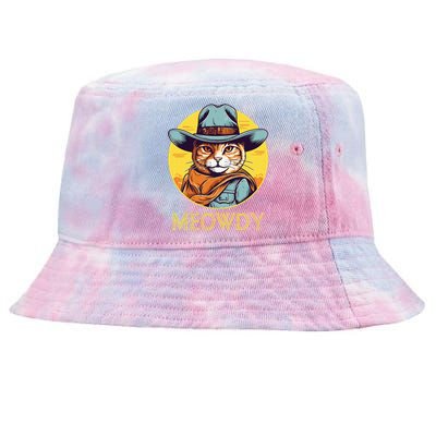 Cat Cowboy Cowgirl Halloween Meow Howdy Meowdy Tie-Dyed Bucket Hat