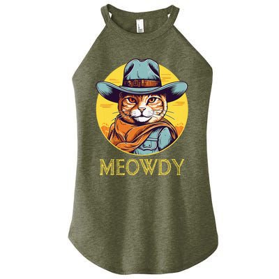 Cat Cowboy Cowgirl Halloween Meow Howdy Meowdy Women's Perfect Tri Rocker Tank