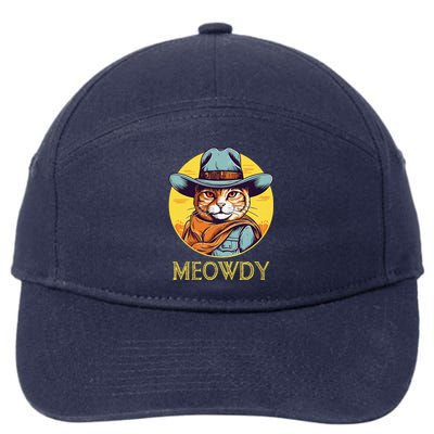 Cat Cowboy Cowgirl Halloween Meow Howdy Meowdy 7-Panel Snapback Hat