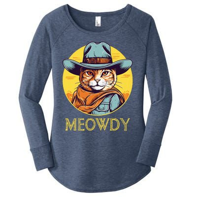 Cat Cowboy Cowgirl Halloween Meow Howdy Meowdy Women's Perfect Tri Tunic Long Sleeve Shirt