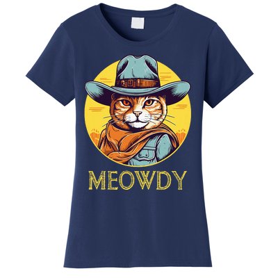 Cat Cowboy Cowgirl Halloween Meow Howdy Meowdy Women's T-Shirt