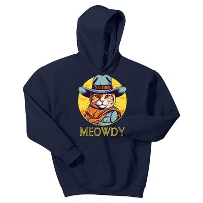 Cat Cowboy Cowgirl Halloween Meow Howdy Meowdy Kids Hoodie