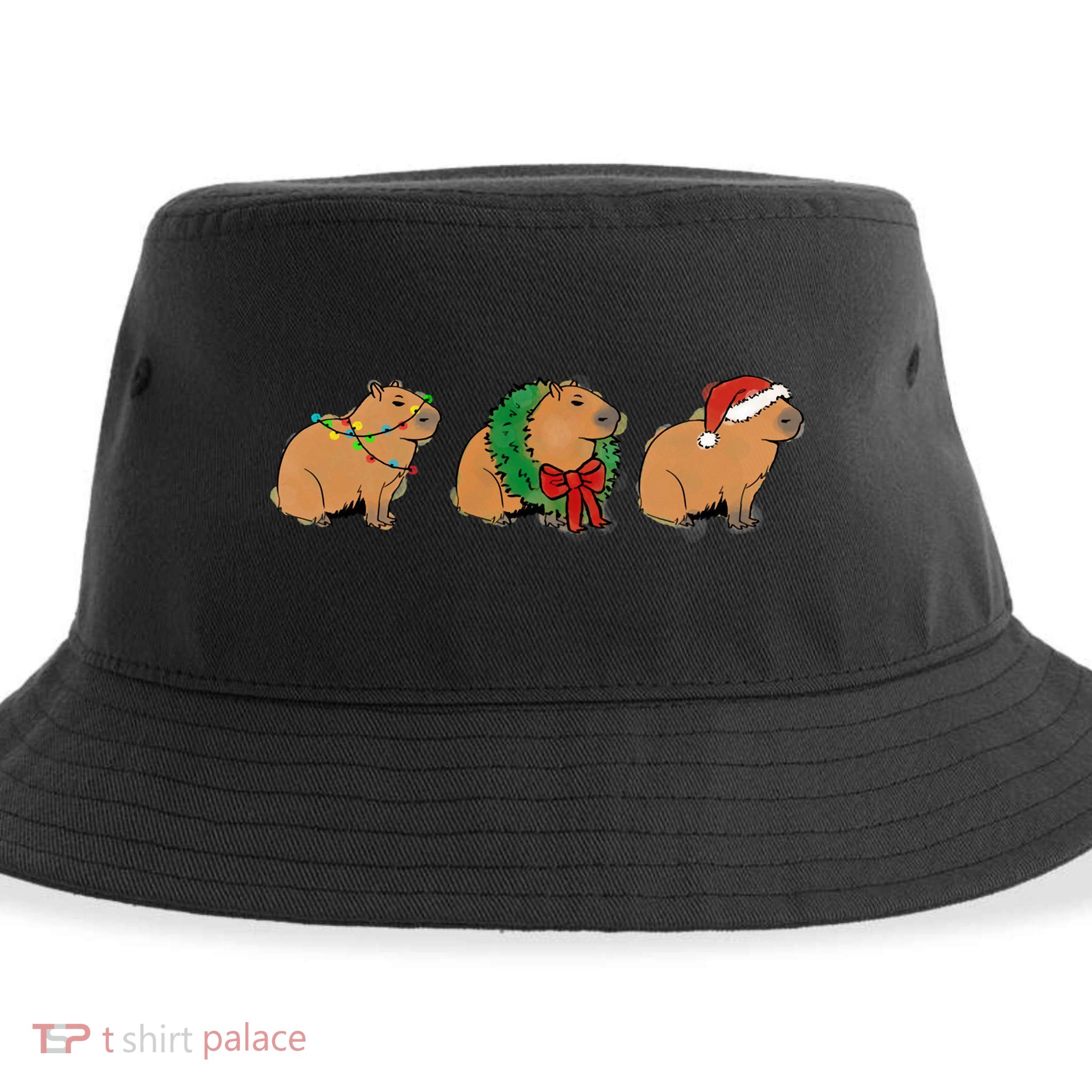 Christmas Capybara Classic Sustainable Bucket Hat