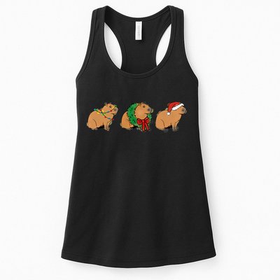Christmas Capybara Classic Womens Tank Top