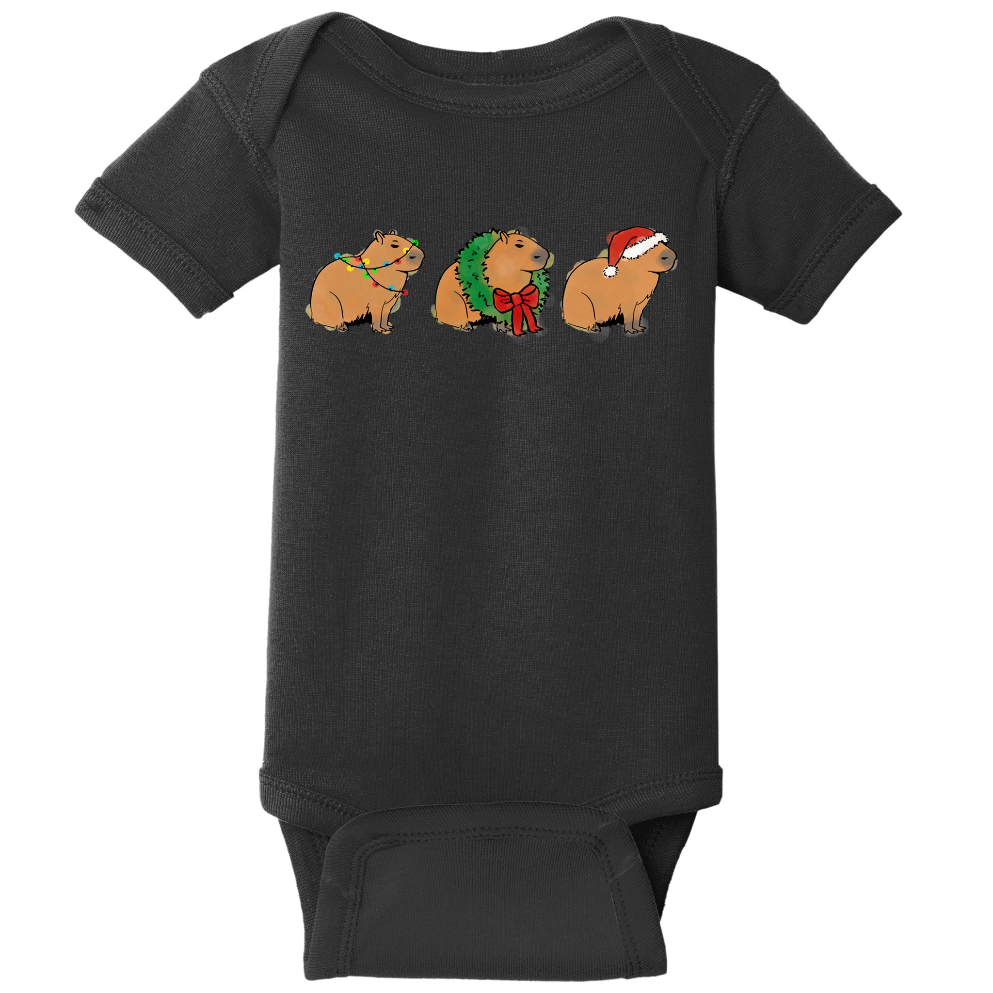 Christmas Capybara Classic Baby Bodysuit