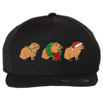 Christmas Capybara Classic Wool Snapback Cap