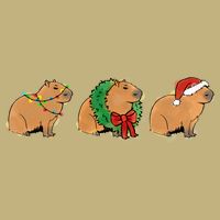 Christmas Capybara Classic Button