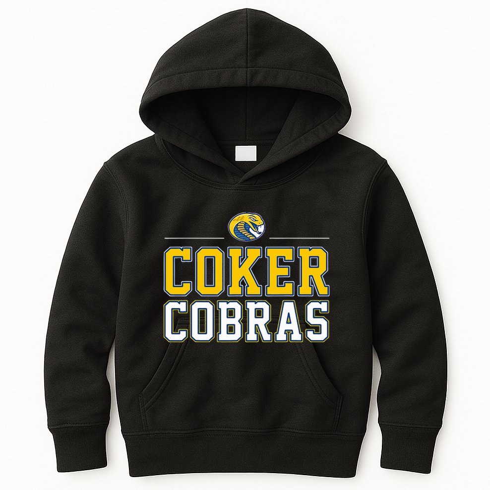 Coker College Cobras Vintage Sports Design Kids Hoodie