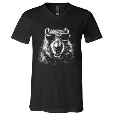 Capybara Capybara Capybara V-Neck T-Shirt