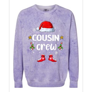 Cousin Crew Christmas Family Squad Naughty Matching Santa Cool Gift Colorblast Crewneck Sweatshirt