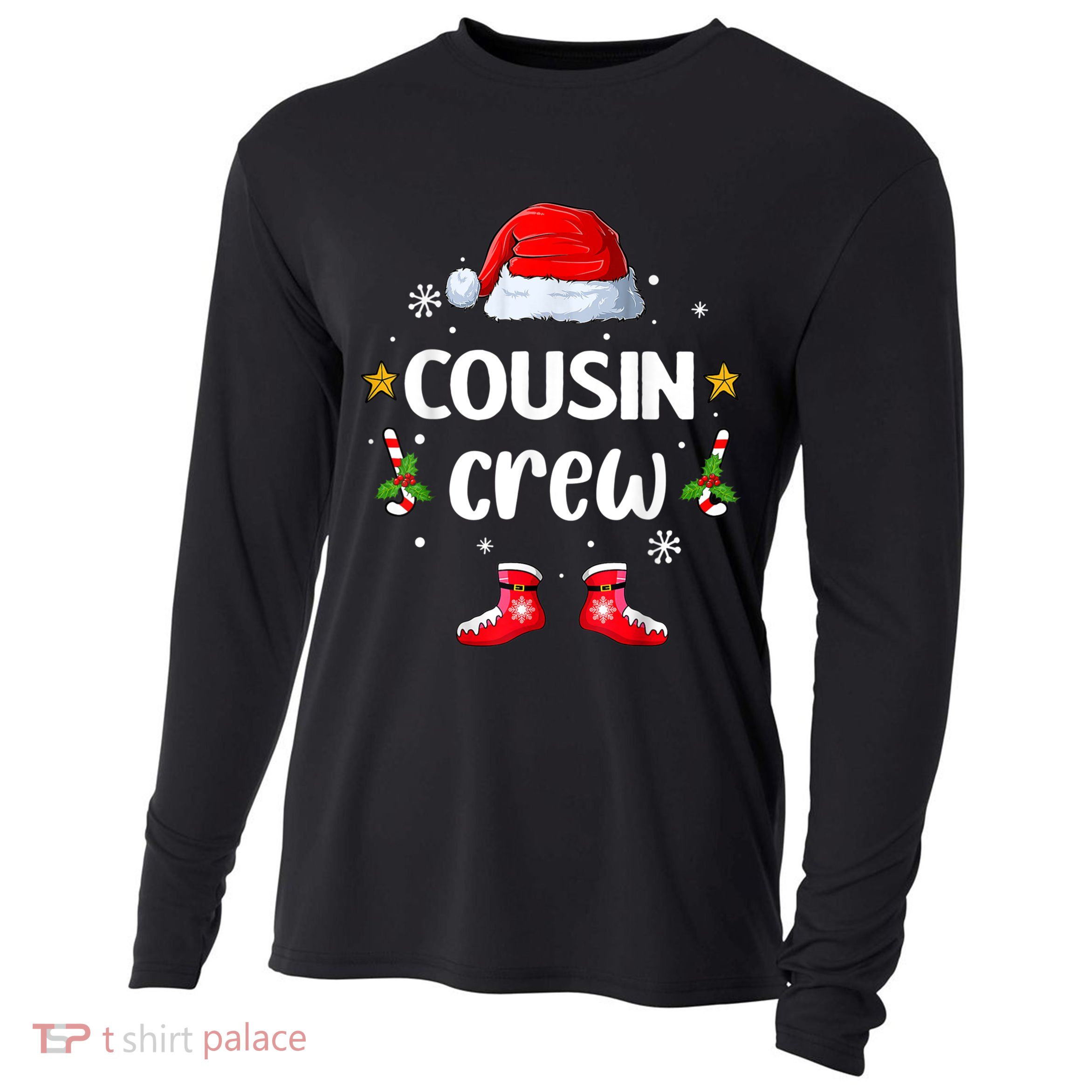 Cousin Crew Christmas Family Squad Naughty Matching Santa Cool Gift Cooling Performance Long Sleeve Crew